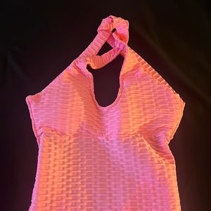 Pink back out romper